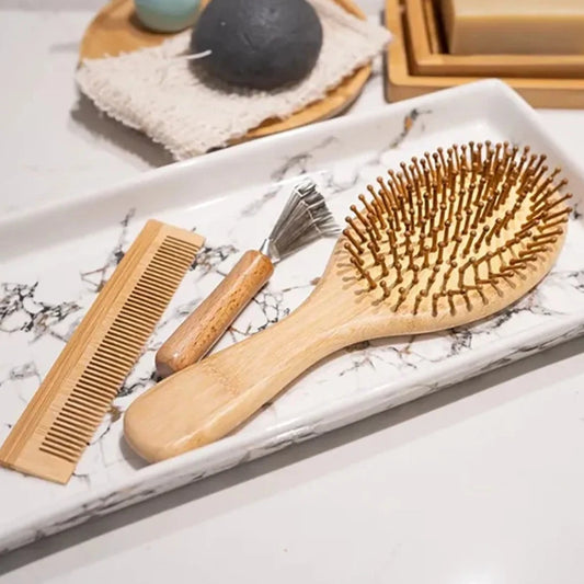 Bamboo Hair Brush Set-4