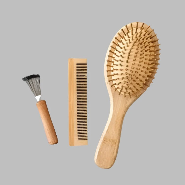 Bamboo Hair Brush Set-5